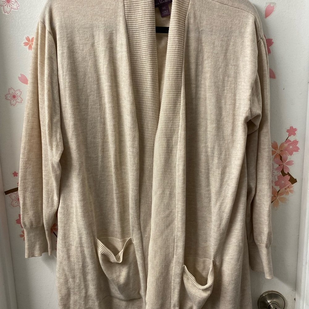 Gloria Vanderbilt Cream Cardigan Sweater